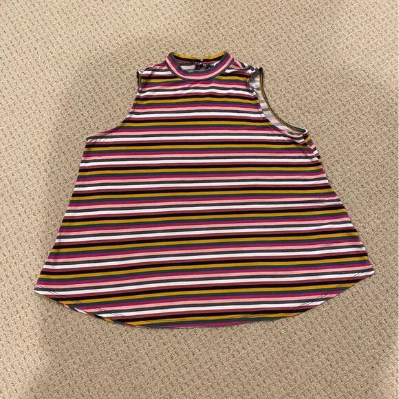 🔆3/$25🔆 Love, Fire Striped Sleeveless Tunic Size L - Picture 1 of 7